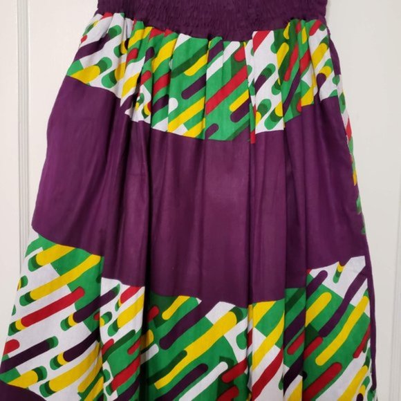 Rainbow multi-colored tiered high-low skirt - Picture 3 of 12
